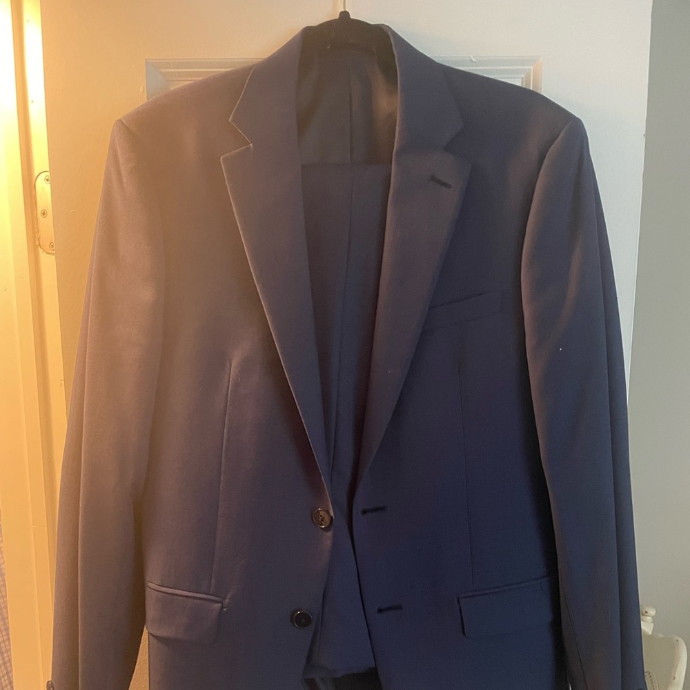 Men's Navy Blue Suit - Classic Two-Button